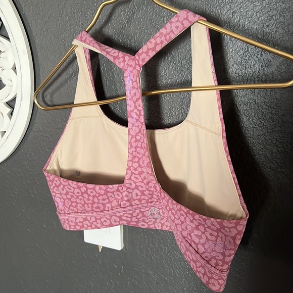 TYC sport bra leggings set PINK with rainbow irredentist Medium - Picture 4 of 7